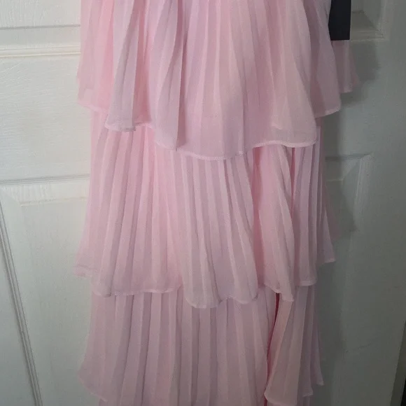 Lulu's Strapless Pink Tiered Dress - Picture 3 of 5
